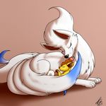  ambiguous_gender belly big_belly breastfeeding canine female feral fox licking mammal multi_nipple multi_tail ninetales nintendo nipples pok&eacute;mon shikaro tongue tongue_out video_games vulpix young 