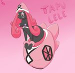  breasts female hair immortalstar mouthless nintendo nipples pink_background pink_eyes pink_hair pok&eacute;mon simple_background solo tapu_lele video_games 