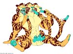  autofellatio cum feline kobi-lacroix male mammal masturbation multi_arm multi_head multi_limb multi_penis multi_tail oral penis simple_background tail_penis tiger 