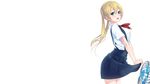  blonde_hair blue_eyes long_hair original photoshop ribbons skirt twintails unasaka_ryou 