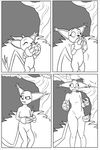  ambiguous_gender anthro clock-face comic digimon food gatomon growth monochrome nude open_mouth solo standing wide_hips 
