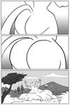  anthro big_butt butt butt_growth clock-face comic feline female growth mammal monochrome nude solo standing 