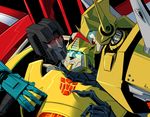  alien autobot blue_eyes bumblebee_(transformers) claws cybertronian digital_media_(artwork) hi_res horn humanoid machine male metalhawk_(transformers) not_furry pretentiousfork red_eyes robot simple_background size_difference smile starscream sweat teeth transformers 