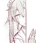  crying highres kantai_collection kvlen monochrome muted_color peeking_out profile sketch solo streaming_tears tears twintails upper_body zuikaku_(kantai_collection) 