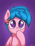  2016 blue_hair equine female firefly_(pre-g4) hair mammal my_little_pony pegasus portrait purple_eyes solo sorcerushorserus wide_eyed wings 