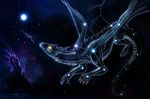  ambiguous_gender claws constellation detailed_background digital_media_(artwork) dragon isvoc membranous_wings solo space wings 