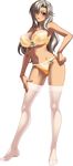  1girl bishop_(company) breasts dark_skin female full_body game_cg kagami_hirotaka large_breasts long_hair mesu_kyoushi_3 mizusawa_chisato silver_hair smile solo underwear yellow_eyes 