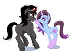  2016 black_hair boop cutie_mark dstears duo equine friendship_is_magic hair horn king_sombra_(mlp) mammal my_little_pony nose_boop overwatch ponification purple_eyes red_eyes simple_background sombra_(overwatch) unicorn video_games white_background 