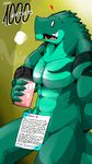  2016 aliensymbol alligator anthro balls biceps big_muscles convenient_censorship crocodilian dog_tags green_body green_scales hi_res jewelry male muscular muscular_male necklace nude paul_webster pecs reptile scales scalie simple_background solo 