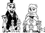  anthro avian barefoot bear bird black_and_white bonnie_(fnaf) breasts buckteeth canine chica_(fnaf) chicken clothed clothing disney eye_contact eye_patch eyewear female five_nights_at_freddy&#039;s five_nights_at_freddy&#039;s_2 fox foxy_(fnaf) freddy_(fnaf) frown group hat inkyfrog lagomorph looking_at_viewer male mammal mangle_(fnaf) monochrome rabbit smile style_parody teeth top_hat toy_bonnie_(fnaf) toy_chica_(fnaf) toy_freddy_(fnaf) video_games zootopia 