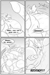  anthro clock-face comic dragon english_text erection growth hyper hyper_muscles hyper_penis male monochrome muscle_growth muscular nude penis smile solo text 