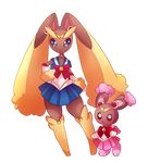  bishoujo_senshi_sailor_moon blue_eyes blue_sailor_collar blue_skirt buneary chibi_usa chibi_usa_(cosplay) choker circlet cosplay full_body gen_4_pokemon lopunny namesake non-web_source pink_(4chan) pink_skirt pokemon pokemon_(creature) red_eyes sailor_collar sailor_moon sailor_moon_(cosplay) sailor_senshi_uniform shiny_pokemon skirt standing transparent_background 