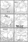  anthro blush clock-face clothing comic dragon english_text growth male monochrome muscle_growth muscular open_mouth solo text torn_clothing 