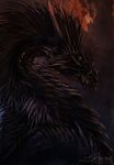  black_hair black_scales digital_media_(artwork) dragon feral hair isvoc male nude red_eyes scales solo 
