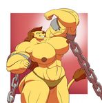  abs anthro areola big_breasts breasts clock-face feline female flexing huge_breasts hyper hyper_muscles lion mammal mostly_nude muscular nipples solo standing thick_thighs vein 