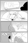  anthro clock-face comic dragon english_text erection hyper hyper_muscles male monochrome muscular nude saliva smile solo text tongue tongue_out 