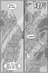  anthro clock-face clothing comic dragon english_text growth horn hyper hyper_muscles male monochrome muscle_growth muscular solo standing text torn_clothing wings 