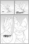  anthro clock-face comic dragon english_text erection growth hyper hyper_muscles hyper_penis macro male monochrome muscle_growth muscular nude open_mouth penis solo standing text 