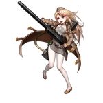  as109 belt breasts browning_m1919 full_body girls_frontline gun hair_ornament hairclip holding long_hair m1919_(girls_frontline) official_art open_mouth red_eyes shoes small_breasts solo transparent_background very_long_hair weapon white_legwear 