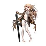  as109 belt breasts browning_m1919 full_body girls_frontline gun hair_ornament hairclip holding long_hair looking_at_viewer m1919_(girls_frontline) official_art open_mouth red_eyes small_breasts solo transparent_background very_long_hair weapon white_legwear 