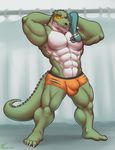 alligator anthro bulge clothing crocodilian male marlon.cores muscular muscular_male reptile scalie solo underwear 