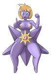  2015 featureless_feet female gem green_eyes hair looking_at_viewer marine misty_(pok&eacute;mon) nintendo not_furry nude orange_hair pointing pok&eacute;mon pok&eacute;mon_(species) pok&eacute;morph purple_skin ruby_(gem) simple_background solo starfish starmie thetransformtentacle thick_thighs video_games white_background 
