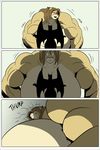  anthro big_breasts breasts clock-face comic duo feline female growth hair huge_breasts hybrid hyper hyper_breasts hyper_muscles inside mammal muscle_growth muscular nude open_mouth 