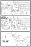  anthro big_breasts breasts clock-face comic dragon duo english_text female growth huge_breasts macro mammal monochrome mouse muscle_growth rodent text 