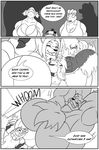  anthro arcanine avian big_breasts bird bra breasts canine clock-face clothing comic duck english_text female group growth huge_breasts hyper hyper_breasts hyper_muscles machoke mammal monochrome muscle_growth muscular nidoqueen nintendo pok&eacute;mon smile text underwear video_games 