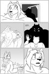  abs anthro areola breast_squish breasts canine clock-face clothed_male_nude_female comic duo female fox hybrid hyper hyper_muscles male male/female mammal monochrome muscular nipples were werewolf 