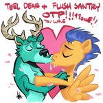  &lt;3 2016 antlers cervine deer duo equine flash_sentry_(mlp) friendship_is_magic horn kissing male male/male mammal my_little_pony pegasus saliva theartrix tl;dr tl;dr_(character) wing_boner wings 
