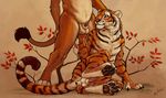  anchee anthro balls erection feline lion male male/male mammal penis tiger 