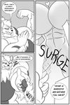  &lt;3 anthro arcanine big_breasts breasts clock-face comic duo female growth huge_breasts hyper hyper_breasts hyper_muscles macro monochrome muscle_growth muscular nintendo pok&eacute;mon smile under_boob video_games 