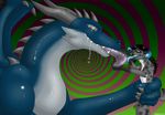  2013 claws dragon drooling duo enigma french_kissing horn hyena hypnosis kissing male male/male mammal mind_control psychosocial saliva scalie size_difference spiral_eyes western_dragon wings 