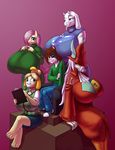  anthro big_breasts breasts canine caprine clock-face clothed clothing dragon equine feline female fluttershy_(mlp) friendship_is_magic goat group horse huge_breasts hybrid hyper hyper_breasts male mammal my_little_pony pony sitting smile standing toriel undertale video_games 