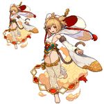  :d andira_(granblue_fantasy) animal_ears antenna_hair bangs blonde_hair cloud erune fur granblue_fantasy hair_between_eyes hairband leotard monkey_ears monkey_tail open_mouth orange_eyes pixel_art see-through shirosu short_hair simple_background smile solo tail two_side_up white_background 