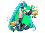  chibi hatsune_miku kagamine_len kagamine_rin mknown vocaloid white 