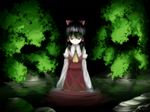  dress female hakurei_reimu highres imperishable_night japanese_clothes long_hair miko reimu reimu_hakurei shrine_maiden touhou wet 