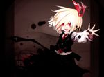  banpai_akira blonde_hair darkness hair_ribbon necktie outstretched_arms red_eyes red_neckwear ribbon rumia short_hair smile solo spread_arms touhou 