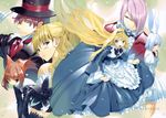  alice_(wonderland) alice_in_wonderland animal_ears bunny_ears catgirl cheshire_cat dress fancy_fantasia march_hare queen_of_hearts ueda_ryo 