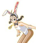  animal_ears bunny_ears bunnysuit hakase_satomi headphones kasuga_yukihito mahou_sensei_negima! pantyhose solo 