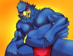  anthro avian barazoku bird bulge clothing falco_lombardi falcon father feathers male mane muscular nintendo overweight parent simple_background slightly_chubby speedo star_fox steen swimsuit video_games 