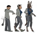  anthro big_breasts blackshirtboy breast_expansion breasts clothing donkey equine gender_transformation hooves human mammal rolo_the_donkey simple_background stajan torn_clothing transformation white_background 