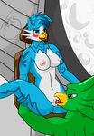  2016 anthro anthrofied avian beak bird blush breasts butt duo feathers female fyoxi fyoxiarts licking looking_pleasured male male/female nipples nude open_mouth oral pussy pussy_juice sex spread_legs spreading tongue tongue_out vaginal video_games 