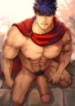  1boy abs bara blue_hair character_request erection fire_emblem hydaria large_penis male_focus muscle pecs penis solo tagme 