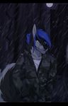  anthro canine clothed clothing fur hair male mammal outside raining solo standing unistaart 