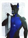  abs anthro canine looking_at_viewer male mammal muscular nude open_mouth solo towel unistaart wet 