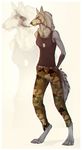  anthro canine cigarette clothed clothing female fur hair jewelry mammal necklace simple_background solo unistaart 