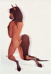  ambiguous_gender anthro butt equine hair horse kneeling mammal nude pussy smile solo unistaart 