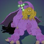  anus arkanoego balls bdsm biting_lip blush bondage bound butt claws clothing disney duo erection gargoyle gargoyles goliath_(gargoyles) hair lexington_(gargoyles) loincloth long_hair looking_pleasured male male/male muscular penis pointy_ears smile talons uncut wings 